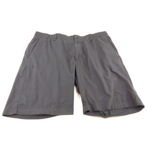 Under Armour Showdown Golf Shorts 38 Black Flat Front Heat Gear 10" inseam